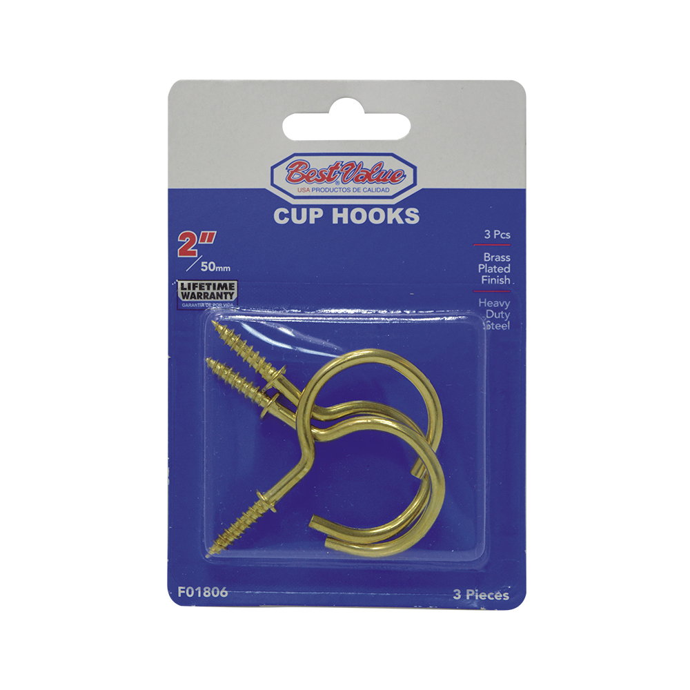 2" CUP HOOK (BRASS)