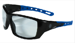 GE SAFETY GLASSES CLEAR AF LENS BLACK/BLUE