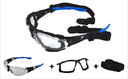 GE SAFETY GLASSES CLEAR AF LENS BLACK/BLUE