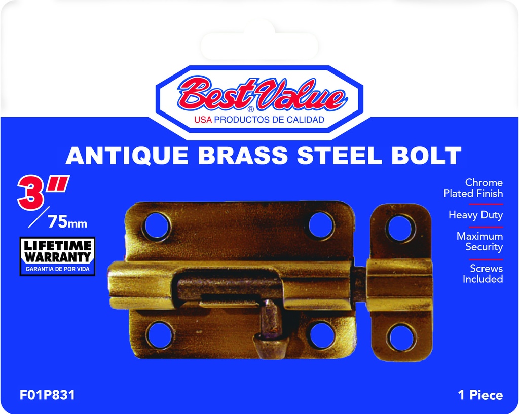 3" BUTTERFLY BARREL BOLT AB
