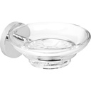 CERAMIC SOAP DISH (GLASS & CHROME)