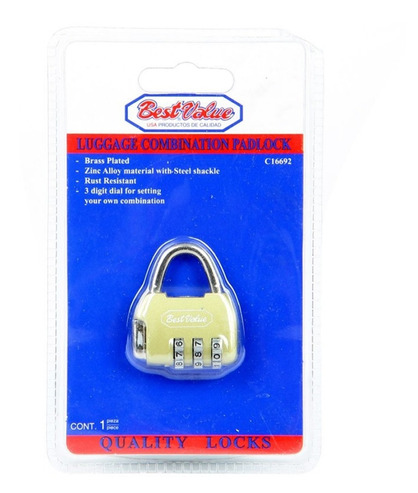 LUGGAGE PADLOCK (BRASS)