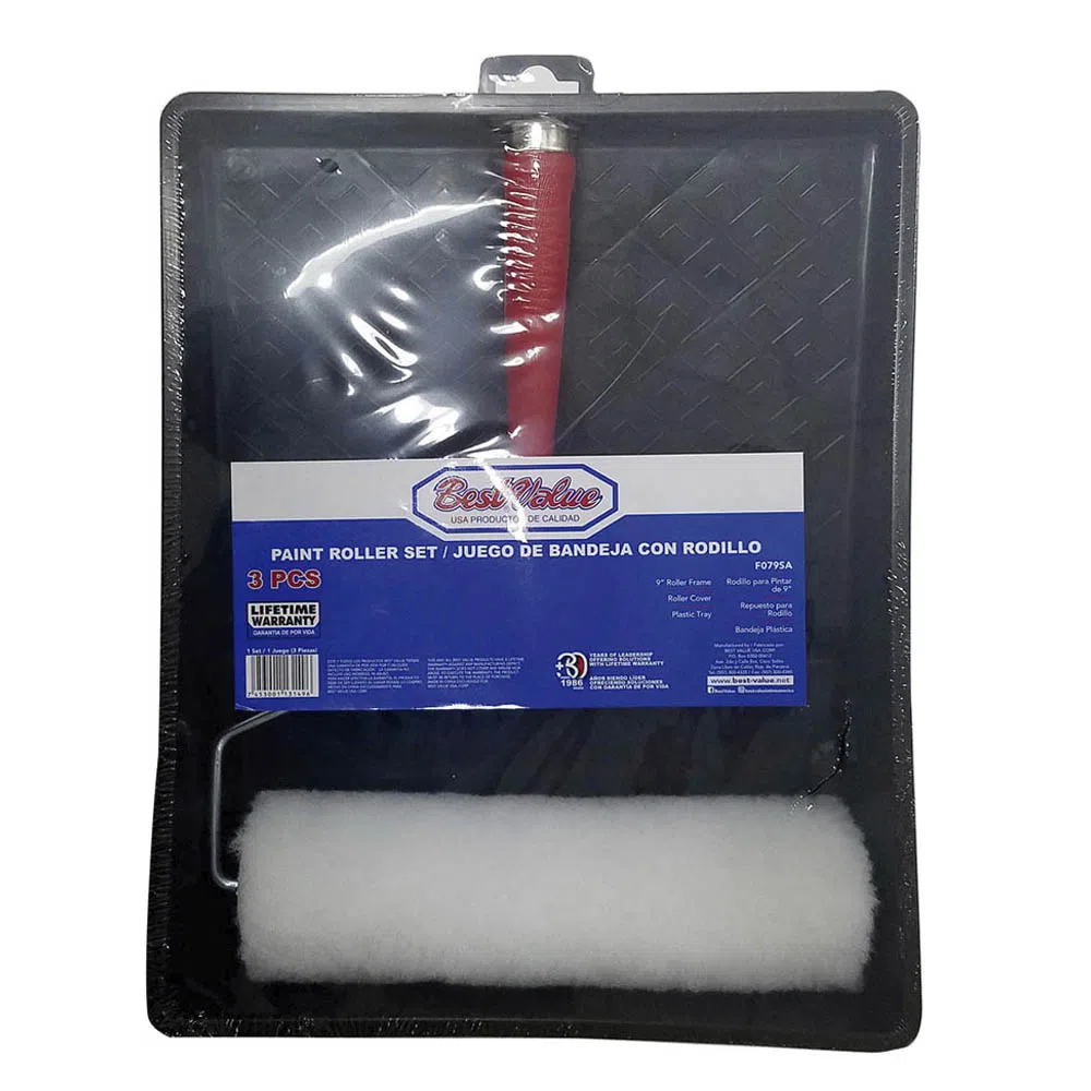 9" PLASTIC ROLLER PAINTING SET (3PC)