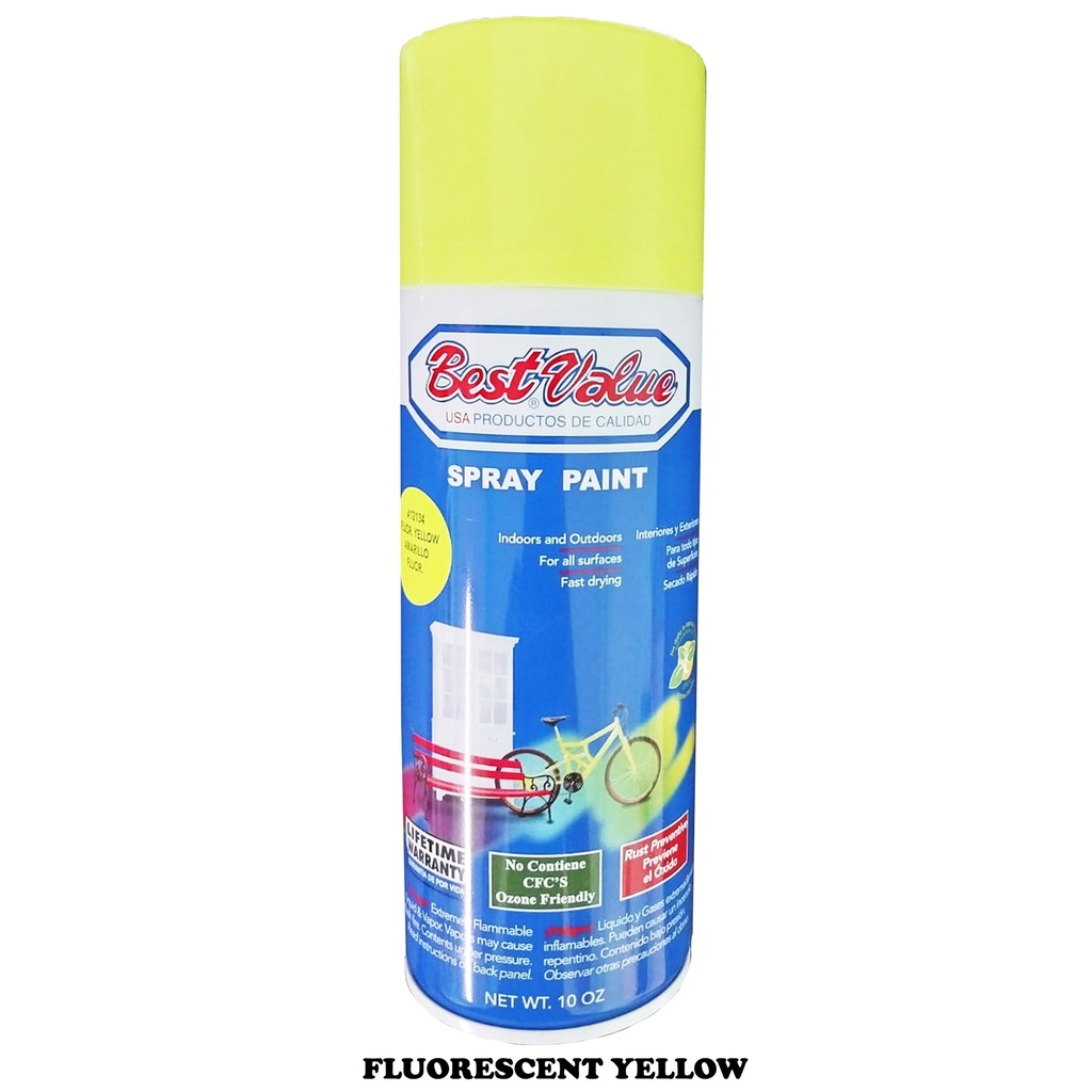 BEST VALUE SPRAY PAINT FLUORESCENT YELLOW