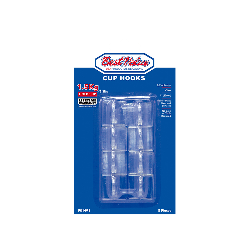 8PC SQUARE HOOK (CLEAR)