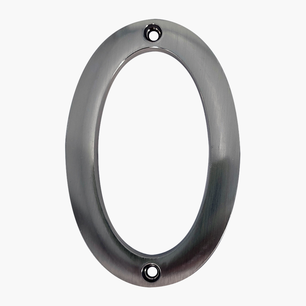 NICKEL-PLATED HOUSE NUMBER #0
