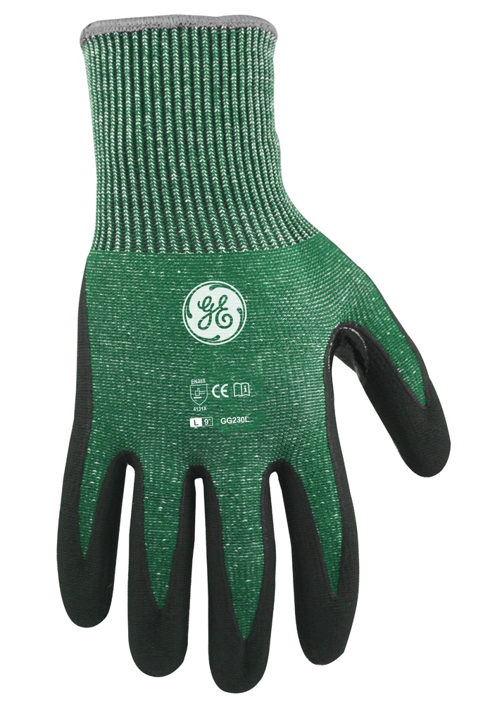 GE 15G FOAM NITRILE DIPPED RECYCLED GLOVE  MEDIUM