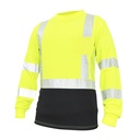 GE HI-VIS YW & BK W/REFLECTIVE LONG SLEEVE SHIRT MED.