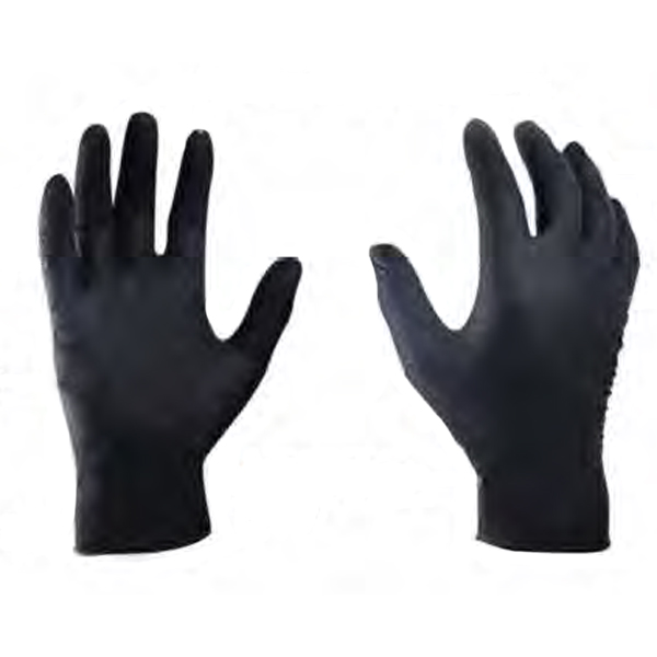 GE NITRILE GLOVES 4MIL (BLACK 100's) LARGE
