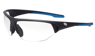GE SAFETY GLASSES CLEAR LENS BLACK/BLUE