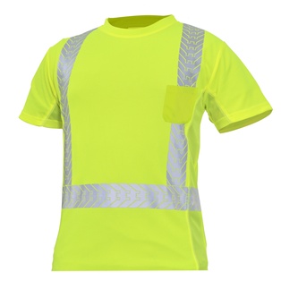 GE HI-VIS W/REFLECTIVE SHORT SLEEVE SHIRT SMALL (GREEN)