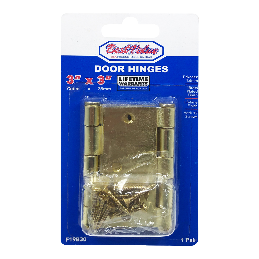 3  X 3 SQUARE HINGE BRASS