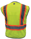 SAFETY VEST W/TRIMS - 2 POCKET GREEN XL