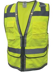 SURVEYOR SAFETY VEST - 10 POCKET GREEN L