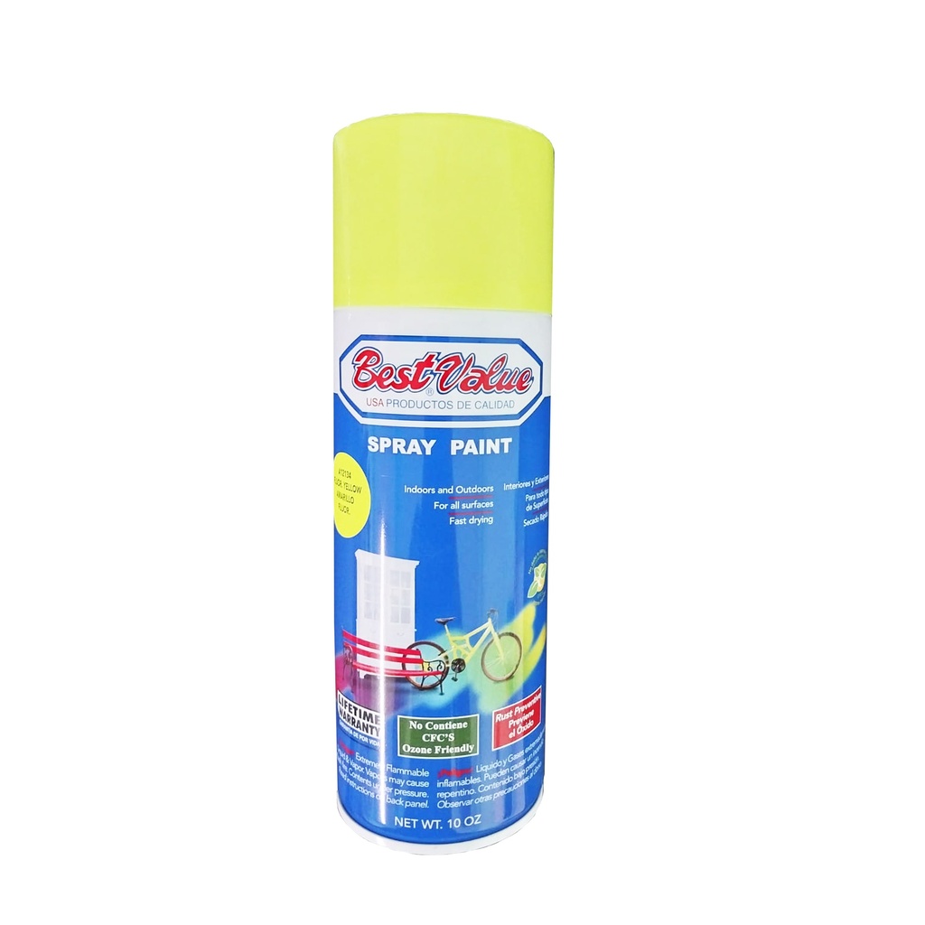 BEST VALUE SPRAY PAINT FLUORESCENT YELLOW