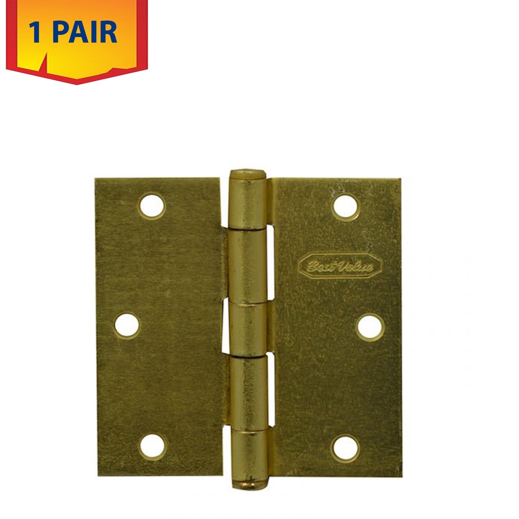 3" X 3" SQUARE HINGE BRASS