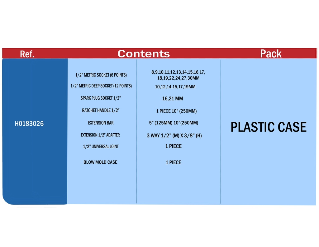 33PCS SOCKET SET 1/2" DRIVE