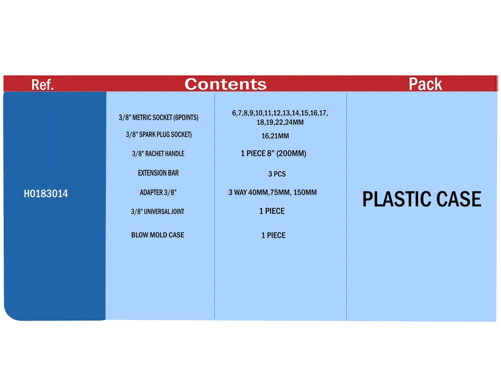 27PCS SOCKET SET 3/8" DRIVE