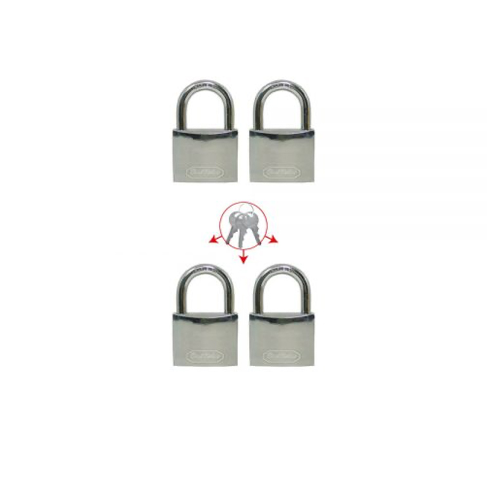 4PC 40mm MASTER KEY PADLOCK SET