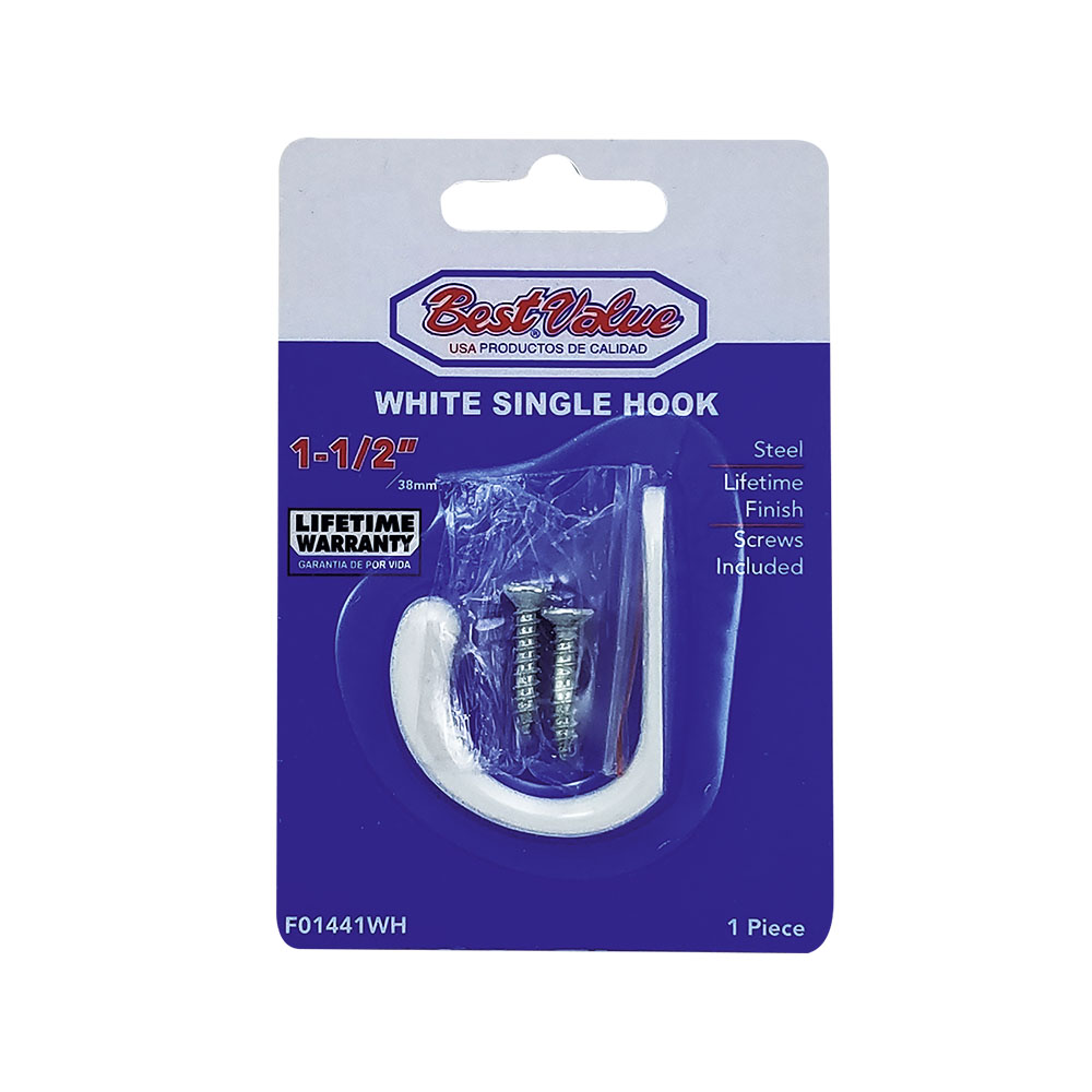 SINGLE METAL HOOK WHITE