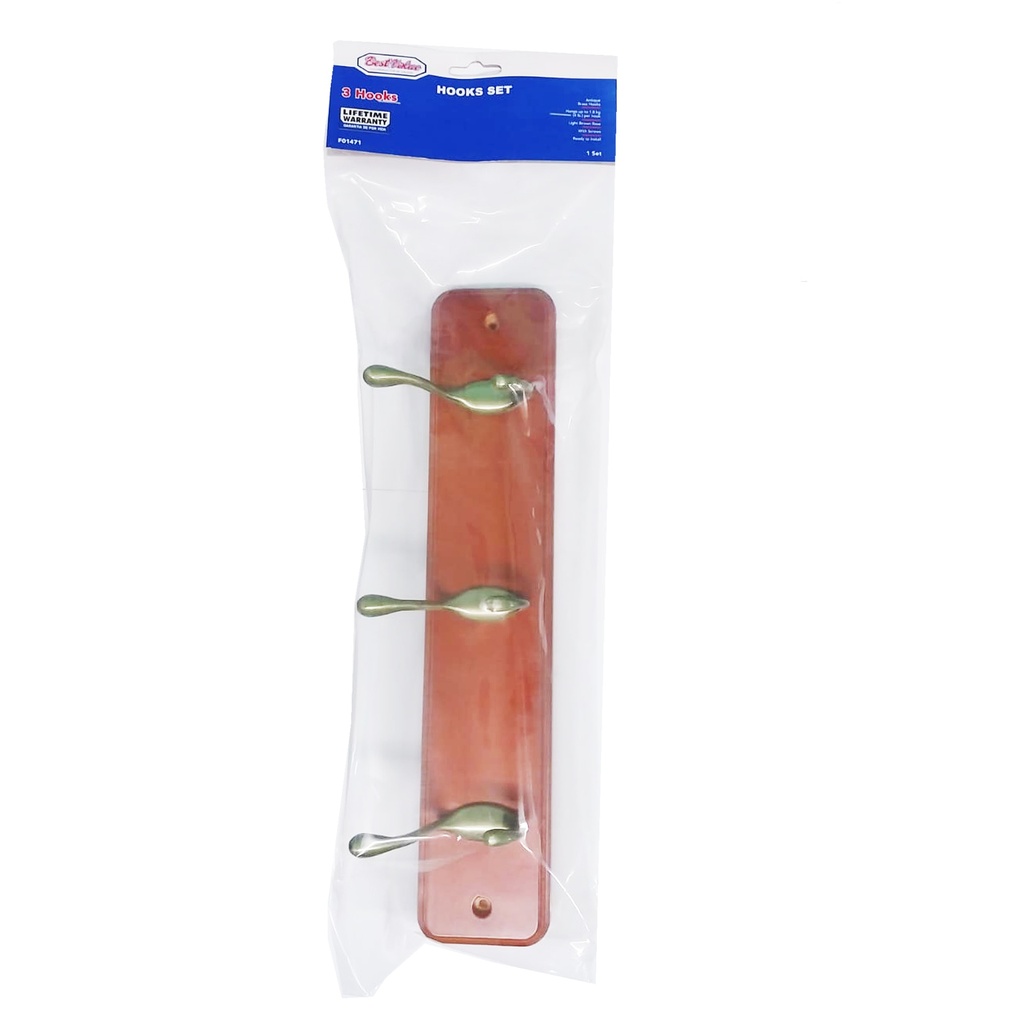 DOUBLE HOOK SET WOOD BROWN/AB