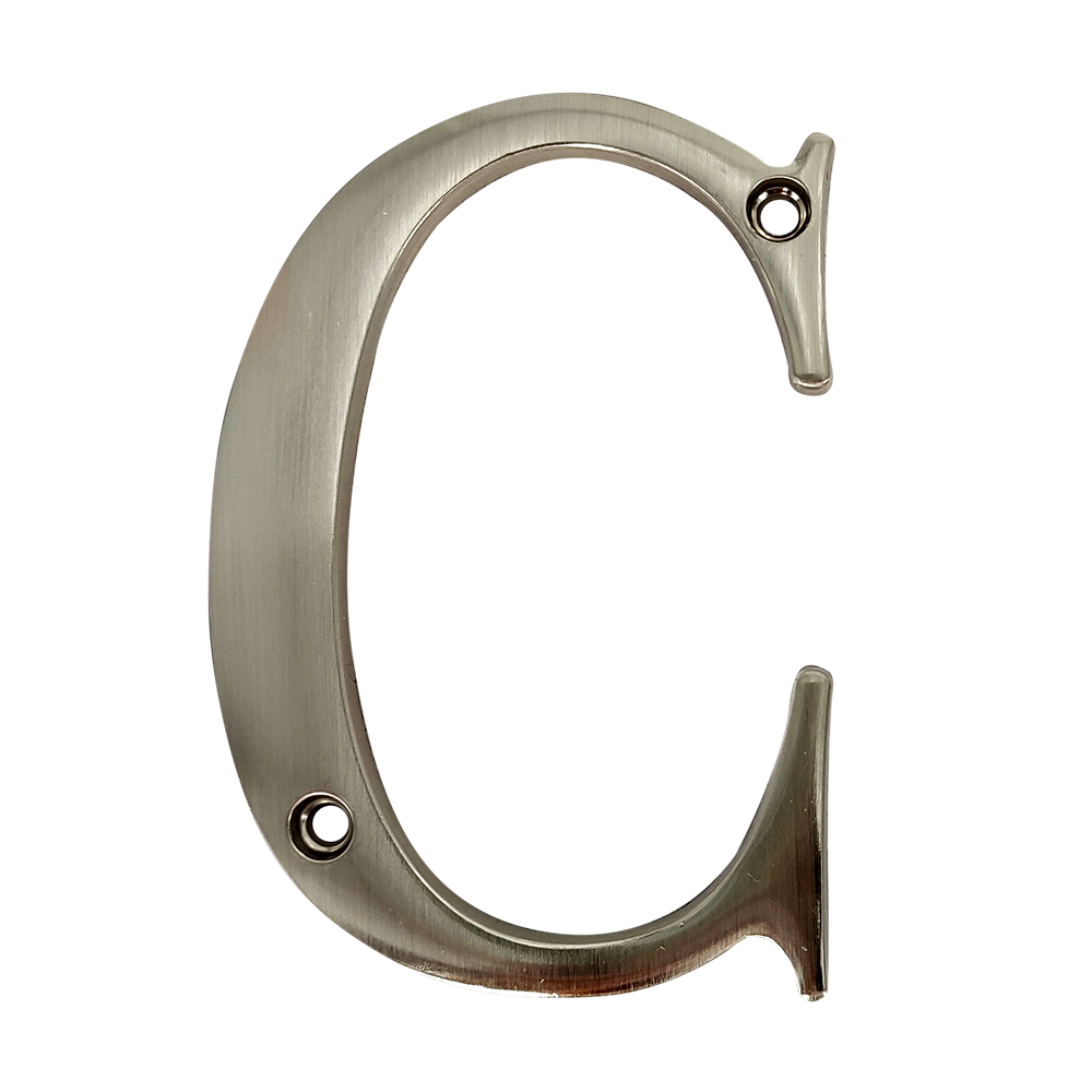 NICKEL-PLATED HOUSE LETTER "C"
