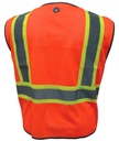 SAFETY VEST W/TRIMS - 2 POCKET GREEN XL