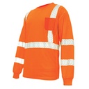 GE HI-VIS W/REFLECTIVE LONG SLEEVE SHIRT SMALL (ORANGE)
