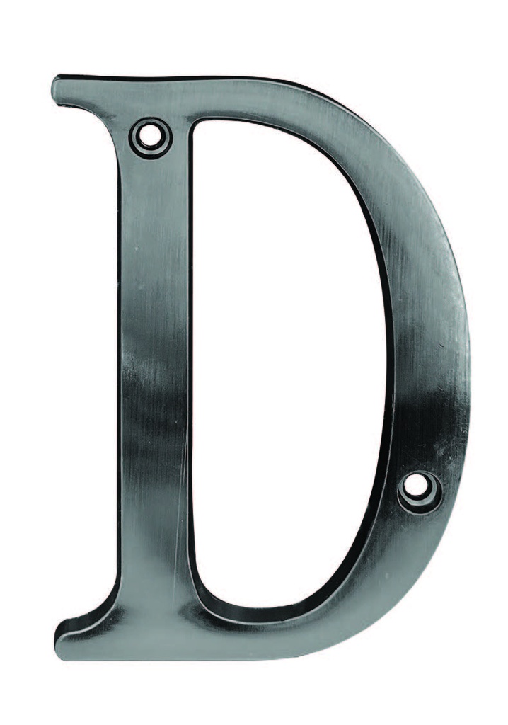 NICKEL-PLATED HOUSE LETTER "D"