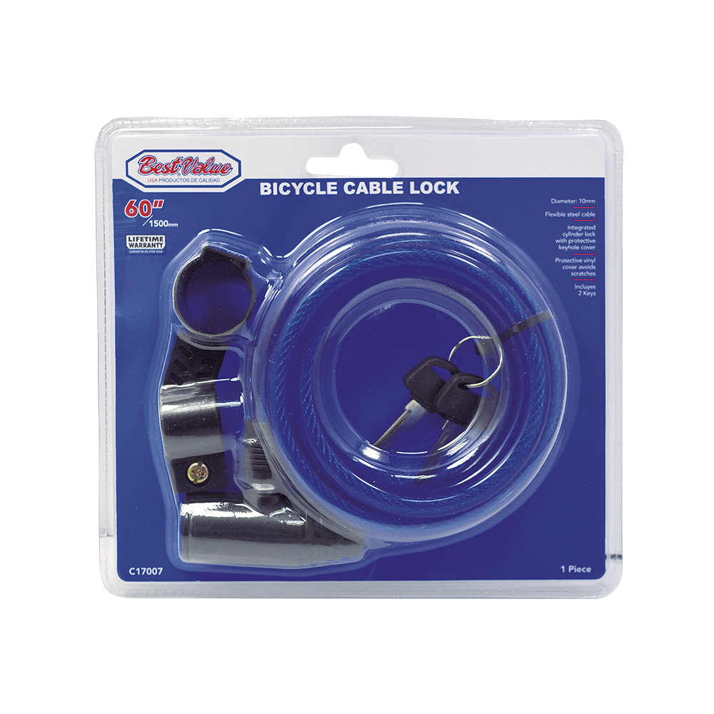 BICYCLE CABLE PADLOCK 60"