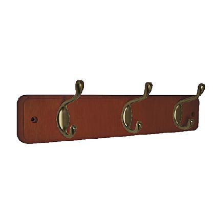 DOUBLE HOOK SET WOOD BROWN/AB