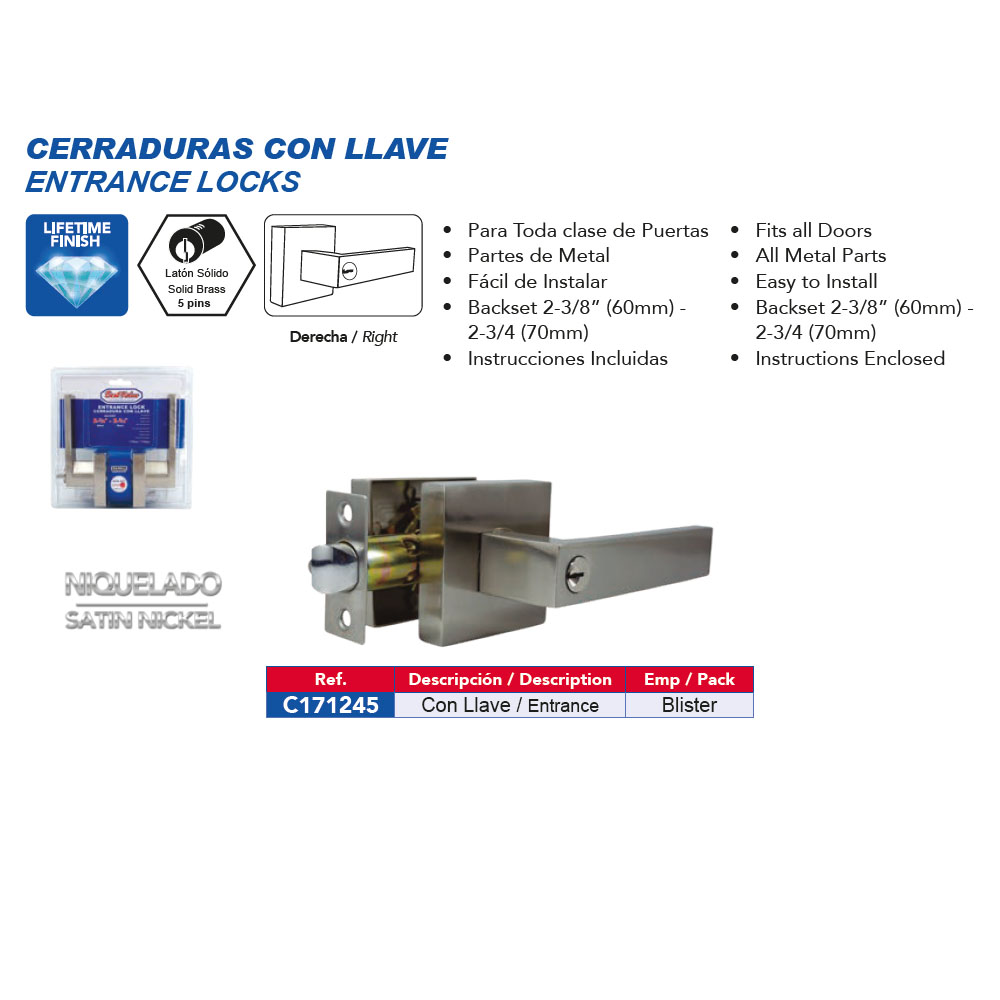 LEVER LOCK WITH KEY SN