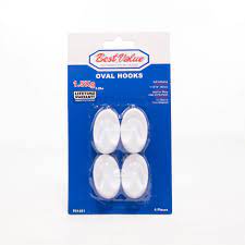 OVAL WHITE HOOK 4PC MEDIUM