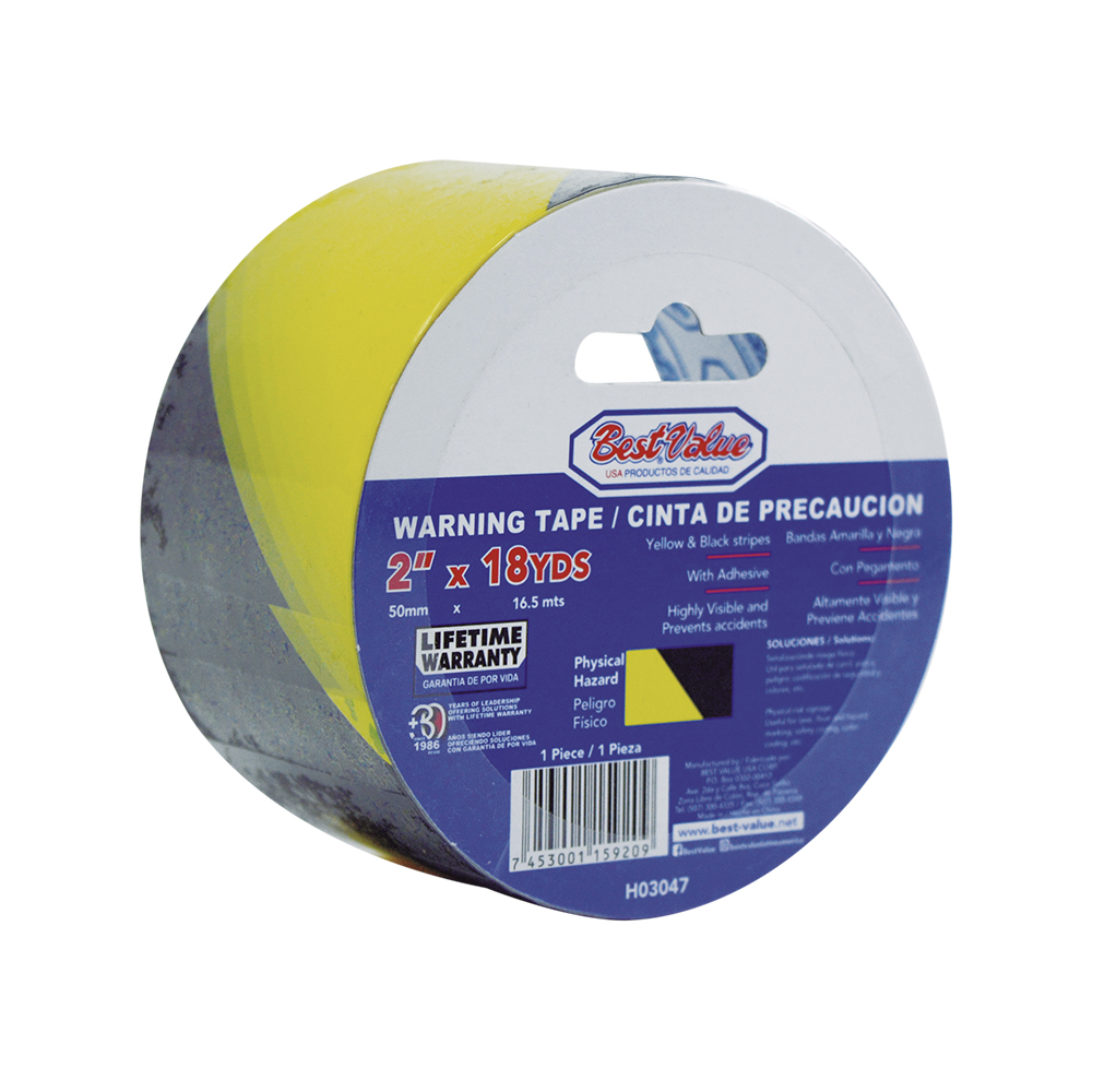 2" WARNING TAPE (BLACK/YELLOW)