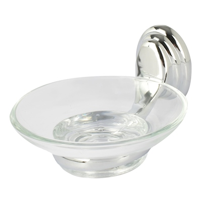 SOAP DISH (GLASS & CHROME)
