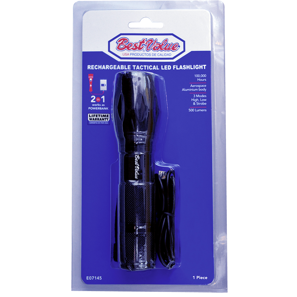 RECHARGEABLE LED TACTICAL FLASHLIGHT