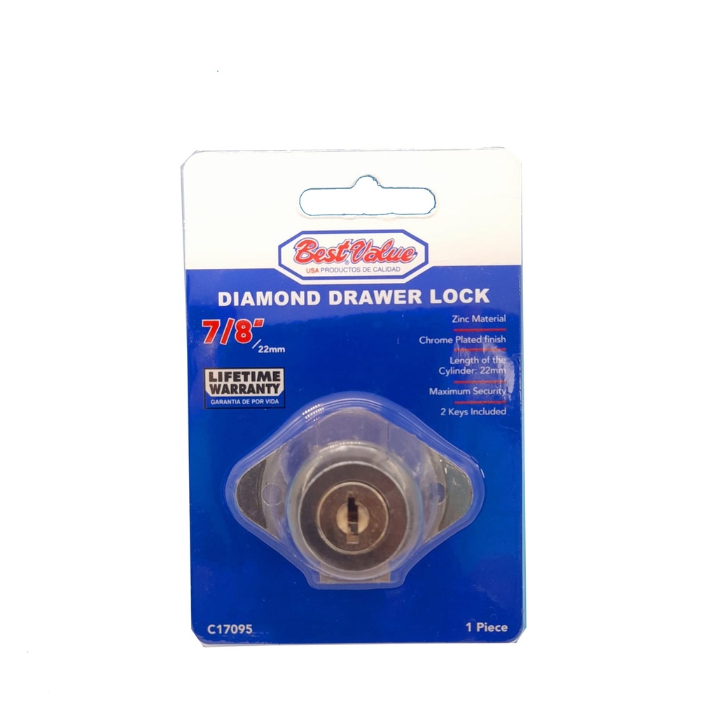 7/8" 22mm OVAL DRAWER LOCK