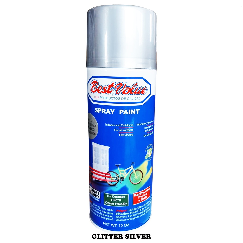 BEST VALUE SPRAY PAINT GLITTER SILVER