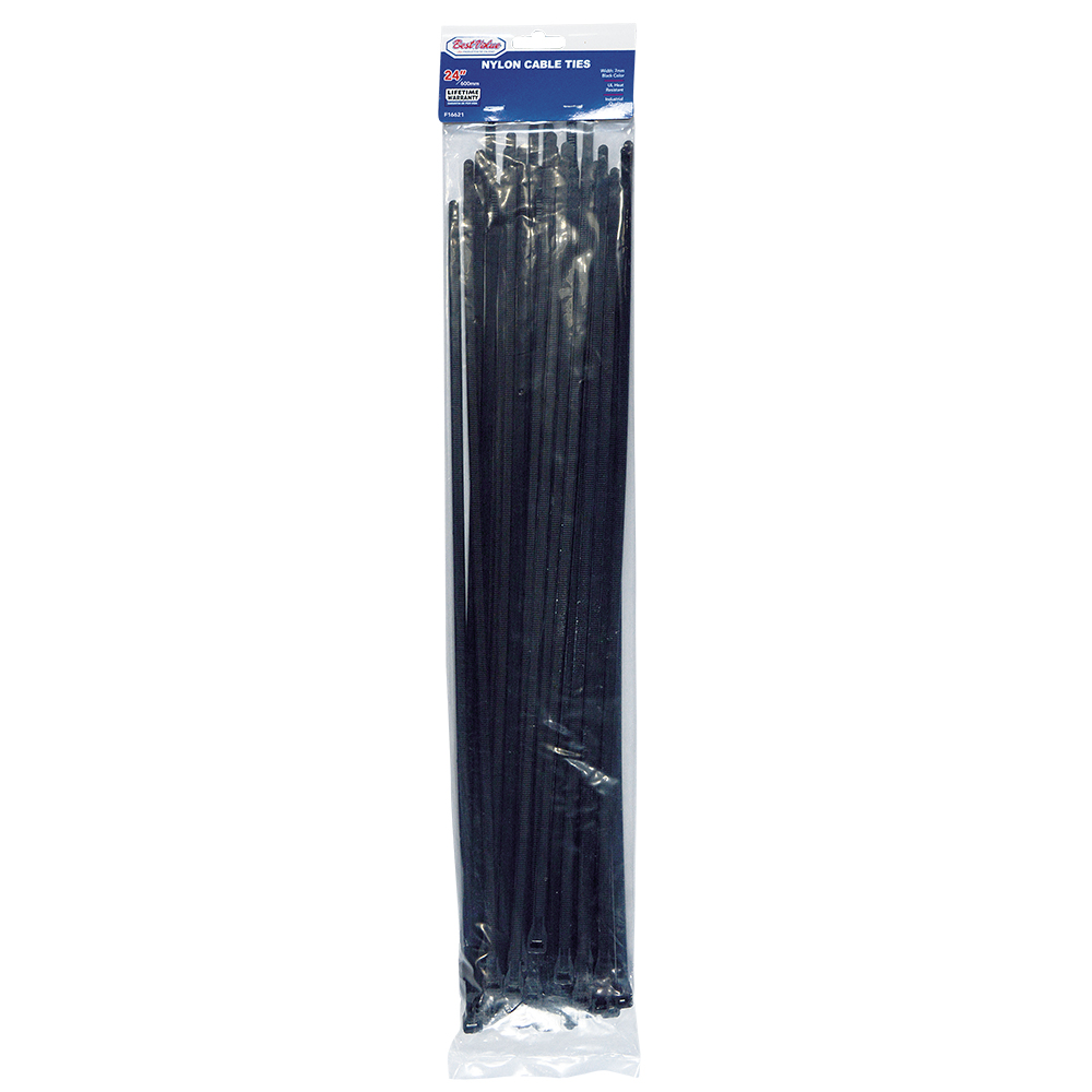 24" NYLON CABLE TIES BLACK (50PC)