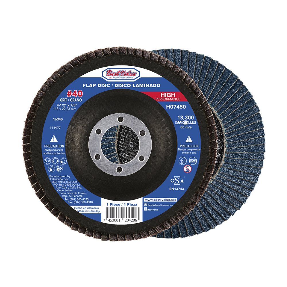 4 1/2" 40GR ABRASIVE FLAP DISC