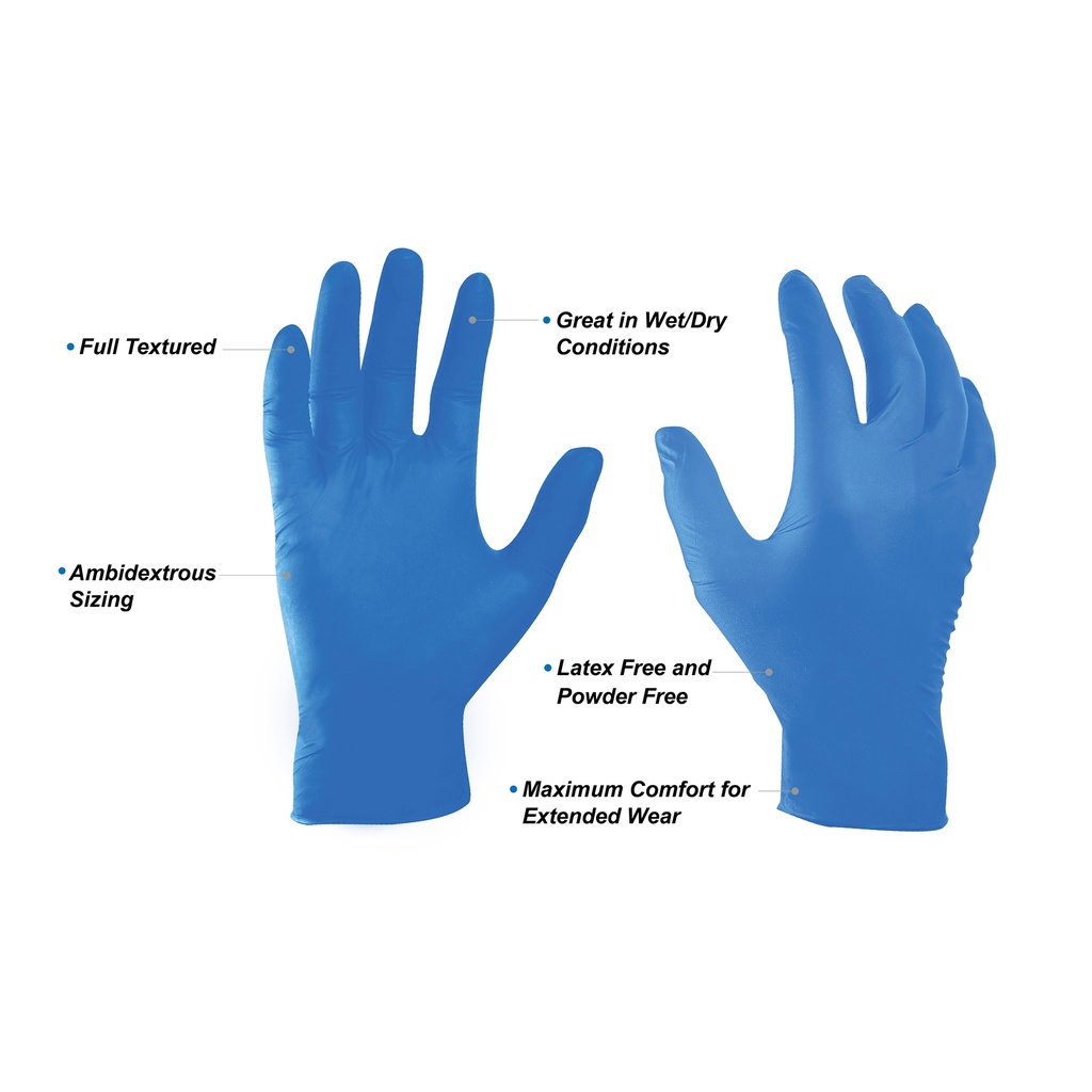 GE NITRILE GLOVES 6MIL (BLUE 100's) MEDIUM