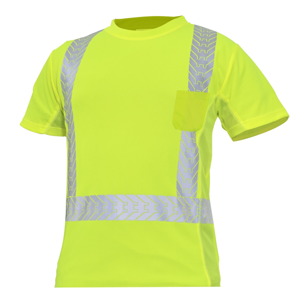 GE HI-VIS W/REFLECTIVE SHORT SLEEVE SHIRT SMALL (GREEN)
