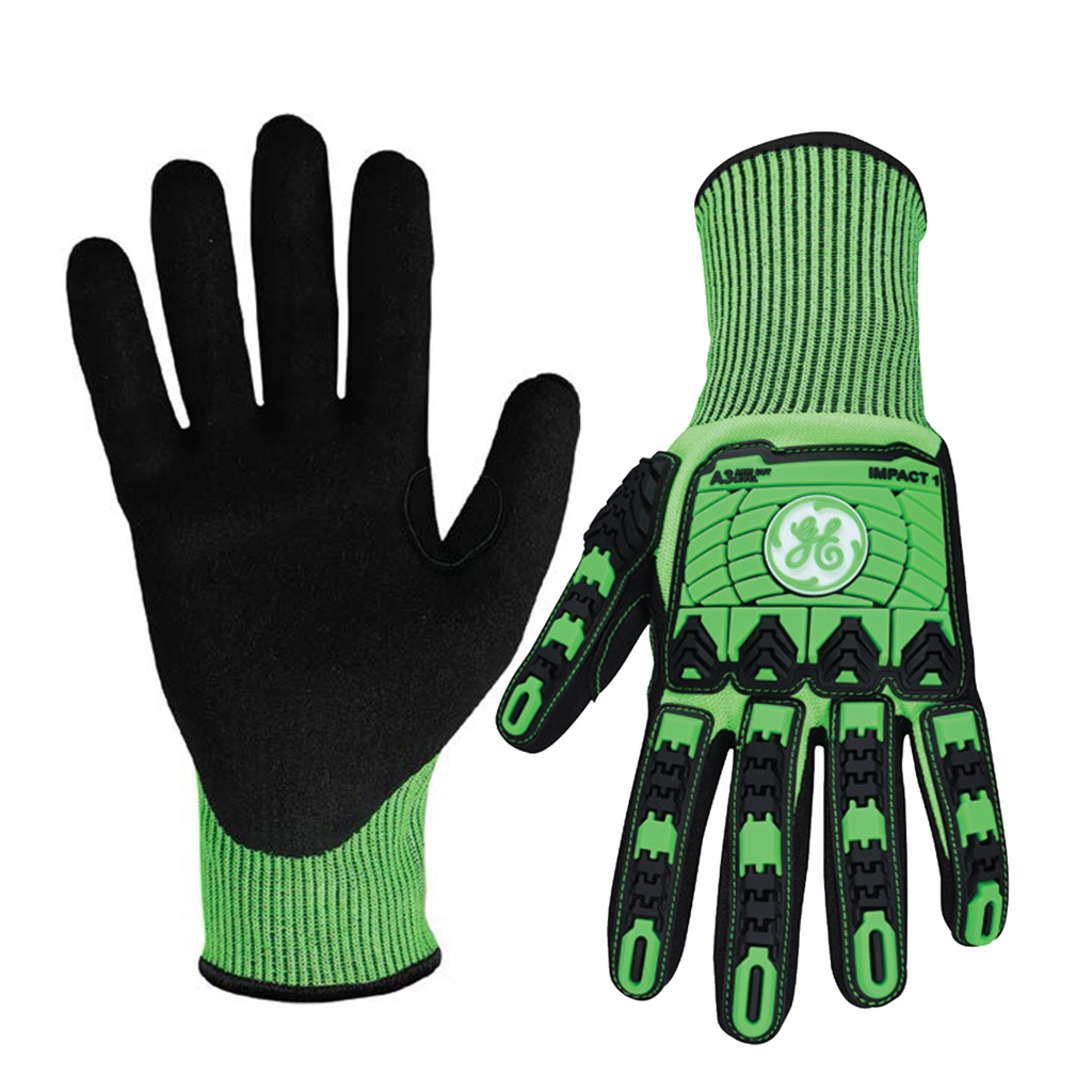 GE A3 SANDY NITRILE TPR IMPACT GLOVE MEDIUM
