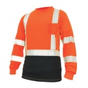 GE HI-VIS OR & BK W/REFLECTIVE LONG SLEEVE SHIRT 2XLARGE