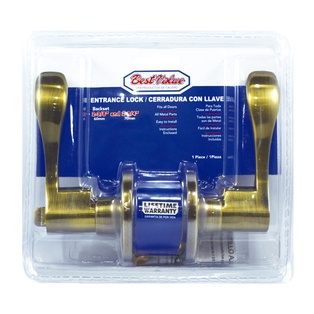 LEVER ENTRANCE LOCK ANT. BRASS