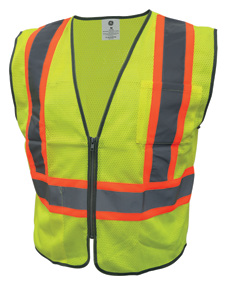 GE SAFETY VEST W/TRIMS - 2 POCKET GREEN M