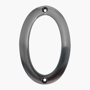 NICKEL-PLATED HOUSE NUMBER #0